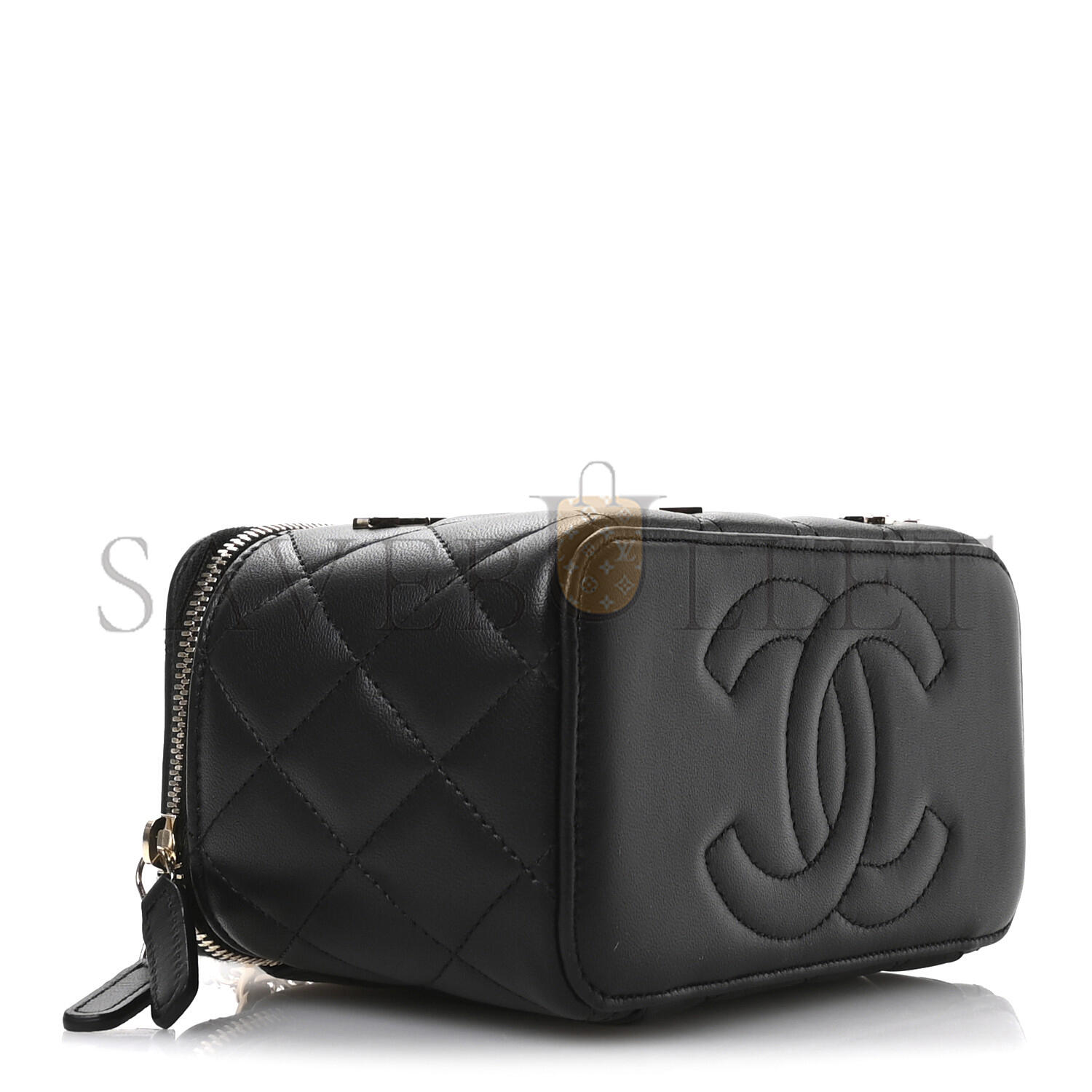 Ch**el lambskin quilted roller skate small vanity case with chain ap1341 (16*9.5*7.5cm)